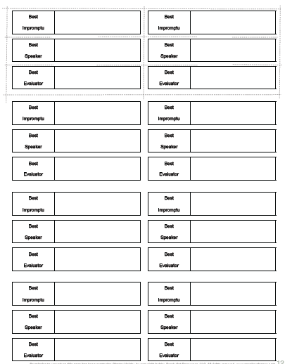 Voting Slips (Qty 384) - Speakers League public speaking clubs
